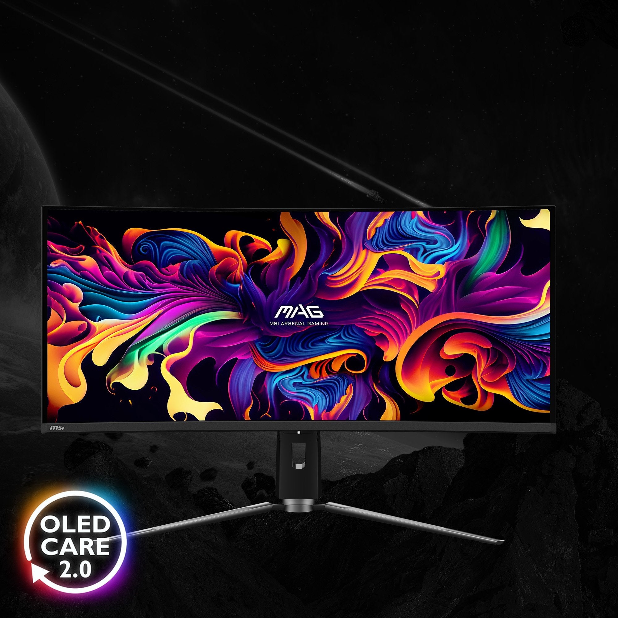 Monitor  Msi Mag 341cqpde Qd-Oled, Gaming  34,2  " Negro, Uwqhd, Qd-Oled, Curvo, Adaptive-Sync, Hdr, Panel De 175 Hz)