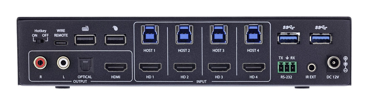 Inline Kvm Switch, 4x1 ,Hdmi 4k/60hz, Muiltiviewer, Usb 3.2 Hub