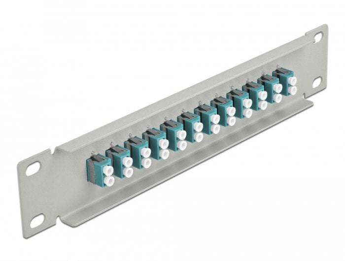Delock 10" Panel De Conexión Fo 12 Puertos Lc Duplex Aqua 1 U Gris