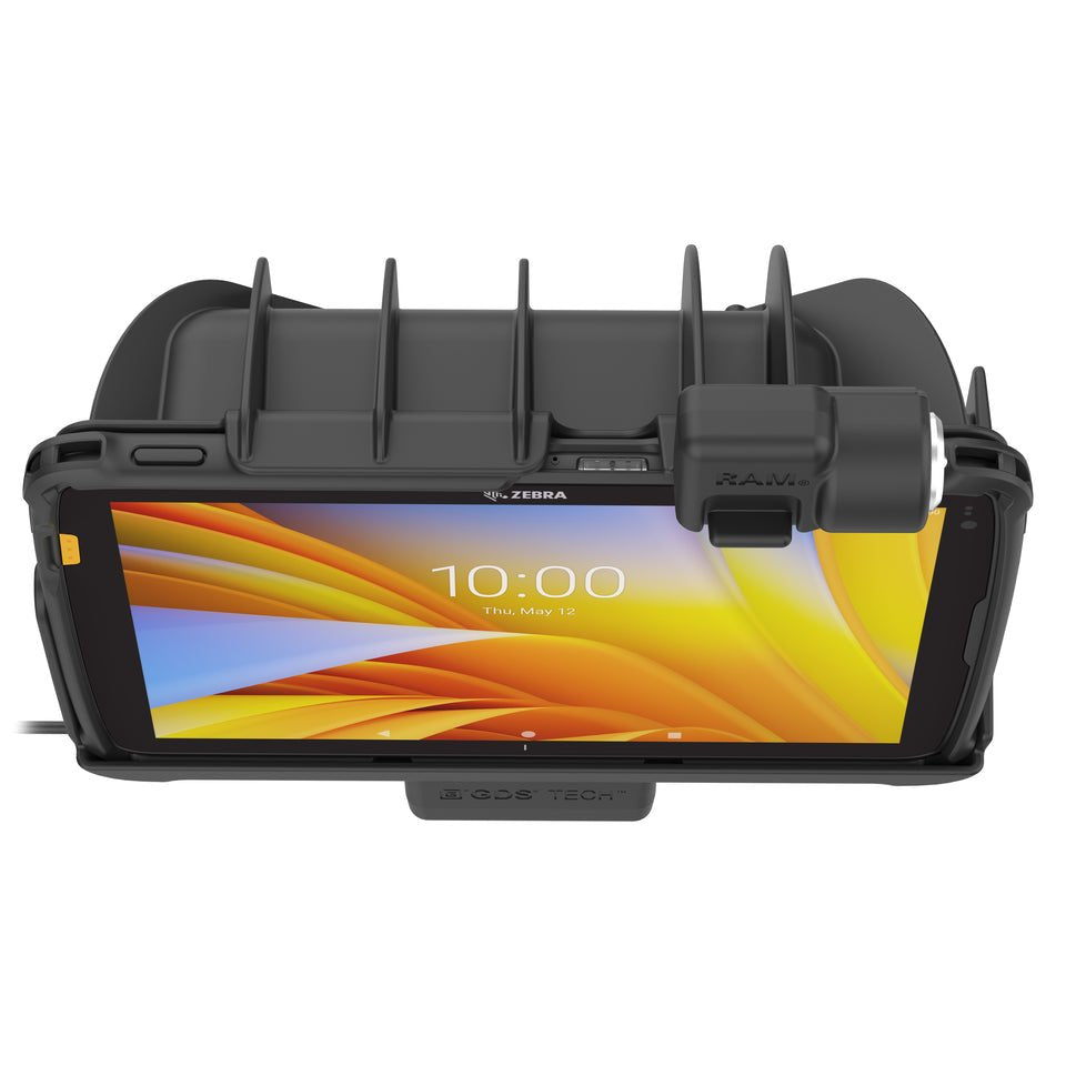 Unpkd Ram Power Only Keyed Locking Cradle For Zebra Et40/45 10  With Zebra Exoskeleton