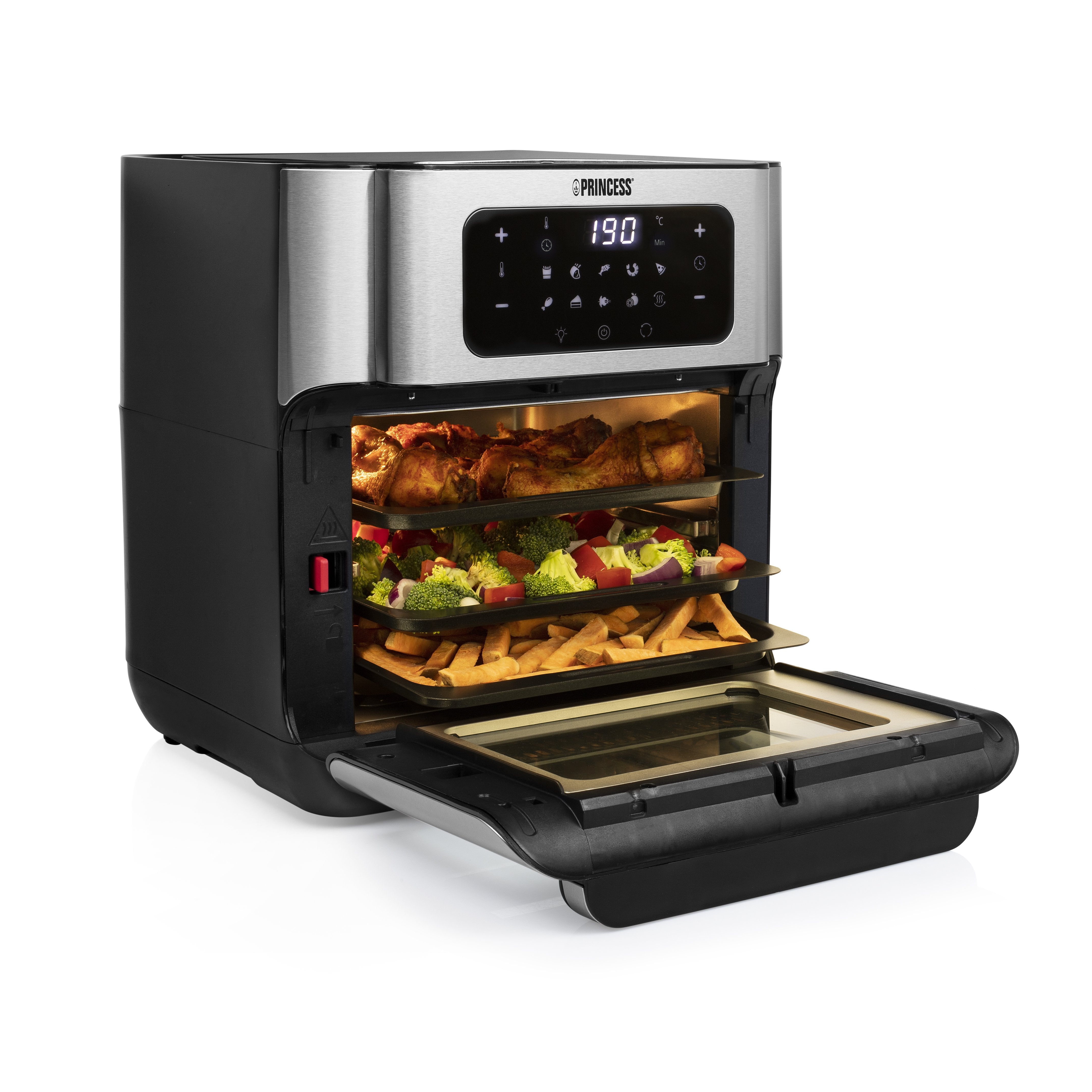 EAN 8713016091451 - Princess 182065 Sencillo 10 L Independiente 1500 W Freidora de aire caliente Plata imagen 8