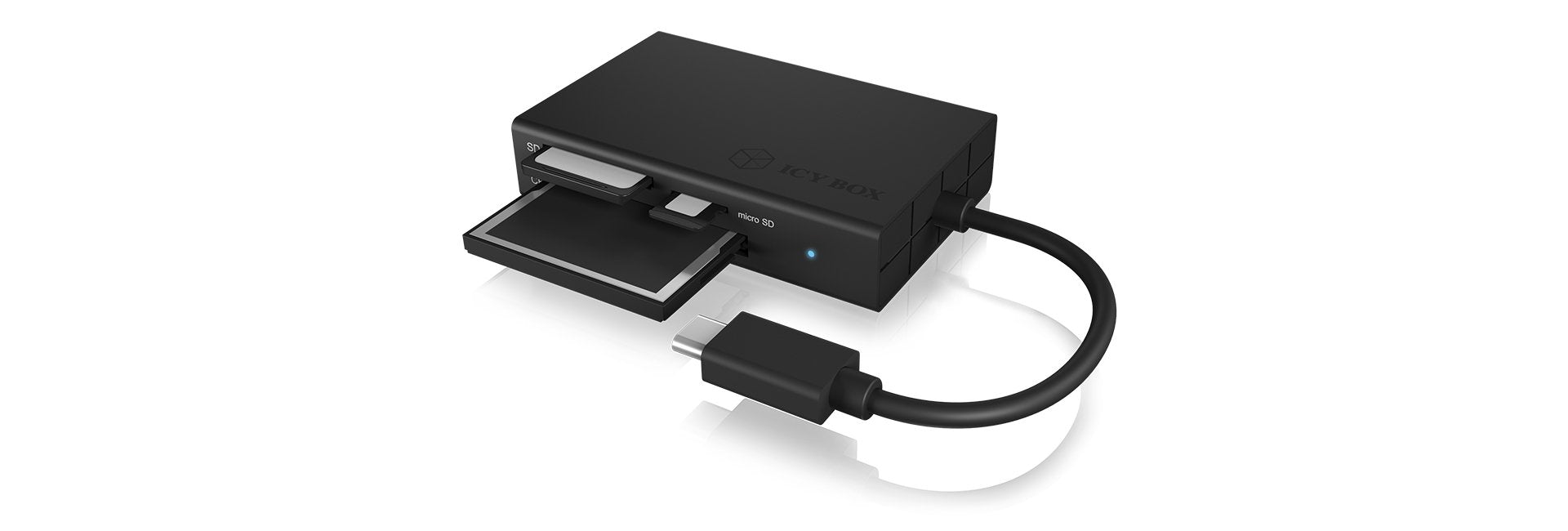 Lector De Tarjetas Externo Icy Box Ib-Cr401-C3 Negro Usb 3.2 Gen 1 (3.1 Gen 1) Type-C