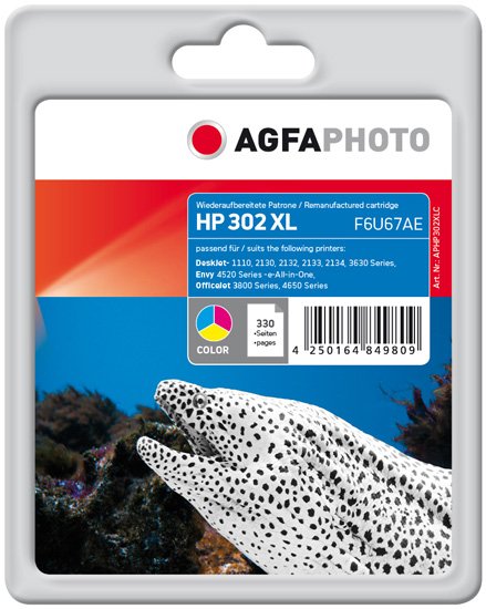EAN 4250164849809 - AgfaPhoto APHP302XLC cartucho de tinta Cian, Magenta, Amarillo imagen 1