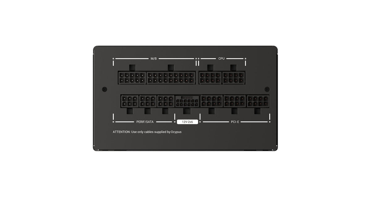 Fuente De Alimentación Para Pc Ocypus Iota P1200 Negra (Negro, 1x Gpu De Alta Potencia De 12 Pines, 3x Pcie, Gestión De Cables, 1200 Vatios) Iota-P1200-G1ffb