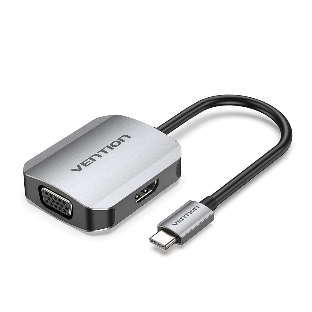 EAN 6922794756205 - Vention TDIHB adaptador de cable de vídeo 0,15 m USB Tipo C HDMI + VGA (D-Sub) Gris imagen 1