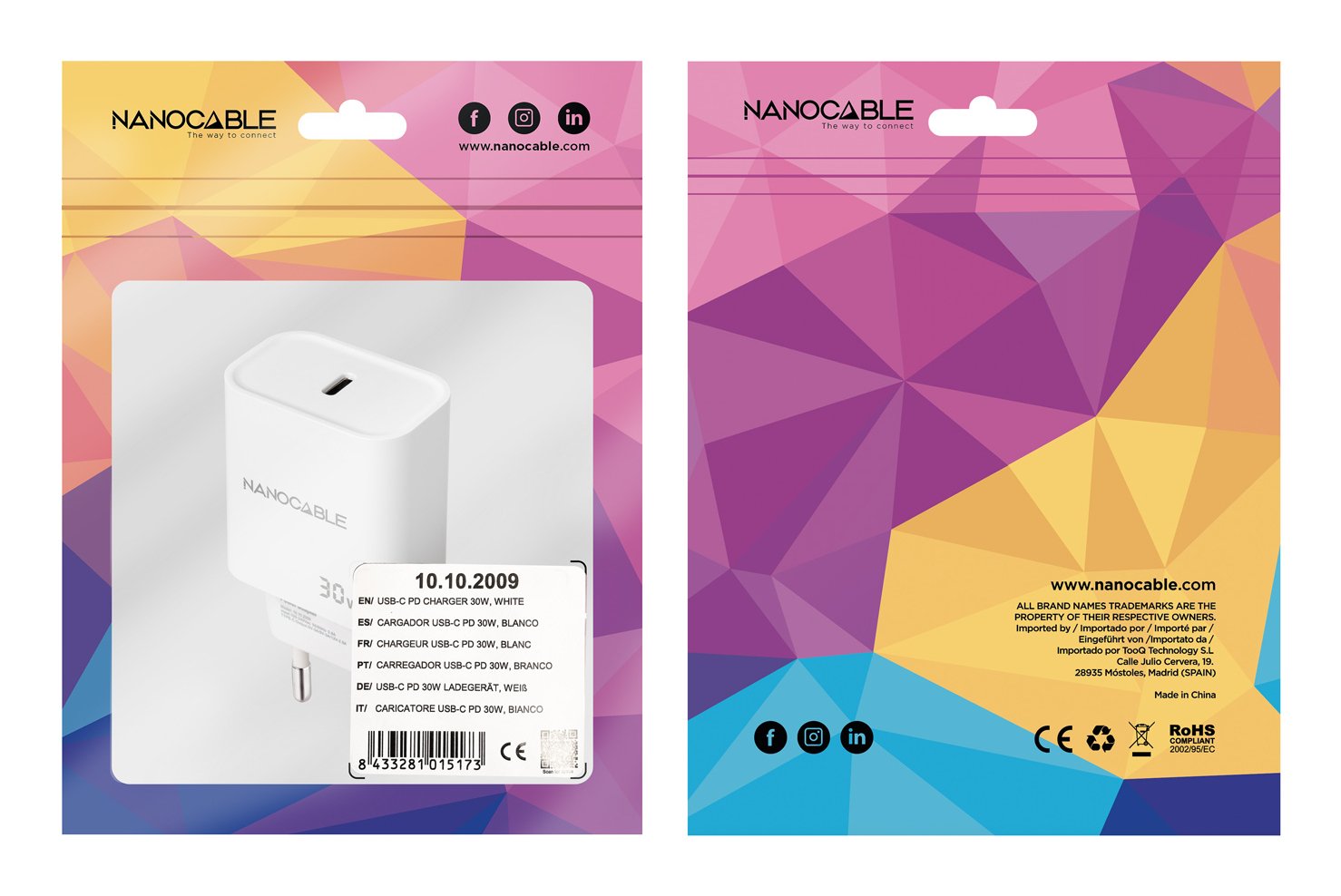 Cargador Usb-C Pd 30w Blanco