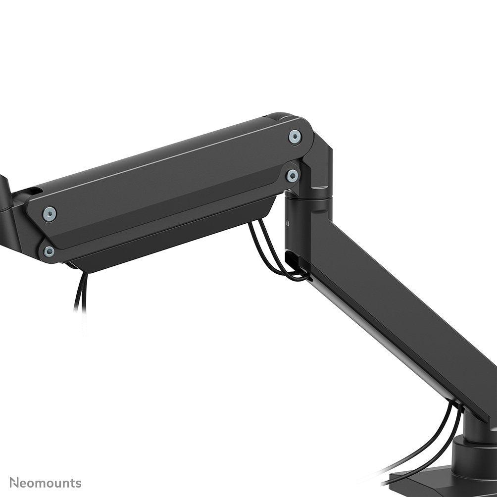 Newstar Monitor Triple-Deskmount With Crossbar 17-24inch Full Motion Gasspring Tilt Rotate Swivel Grommet/Clamp Black