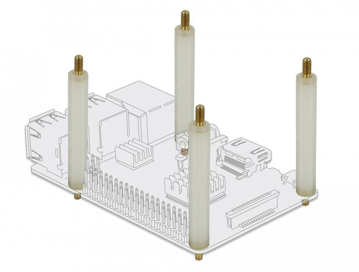 Delock Abstandshalter M2.5 X M3, Sechskant, Aussen / Aussen, 42 Mm Natur 4 Piezas