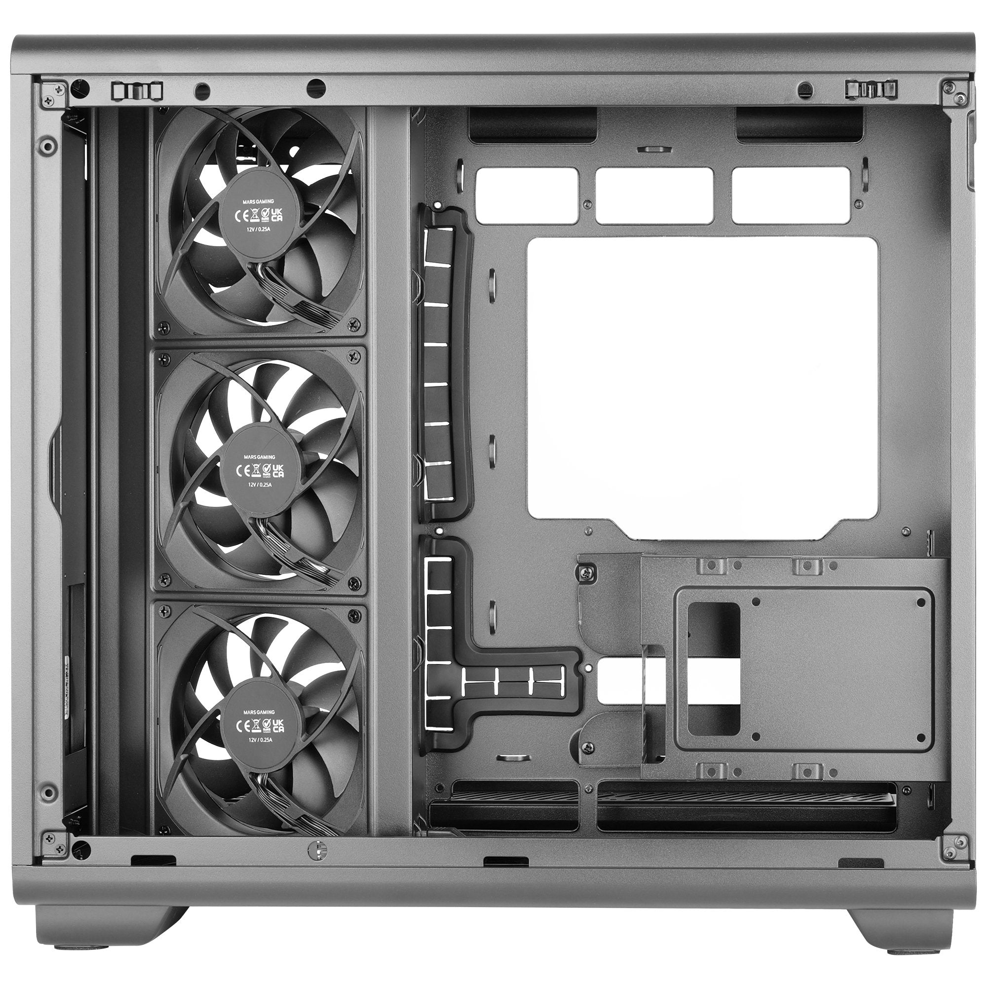 Caja Pc  Atx Mars Gaming Mc-Revpro Pantalla Lcd 4.3" Cristal Templado 4x Ventiladores Argb Black
