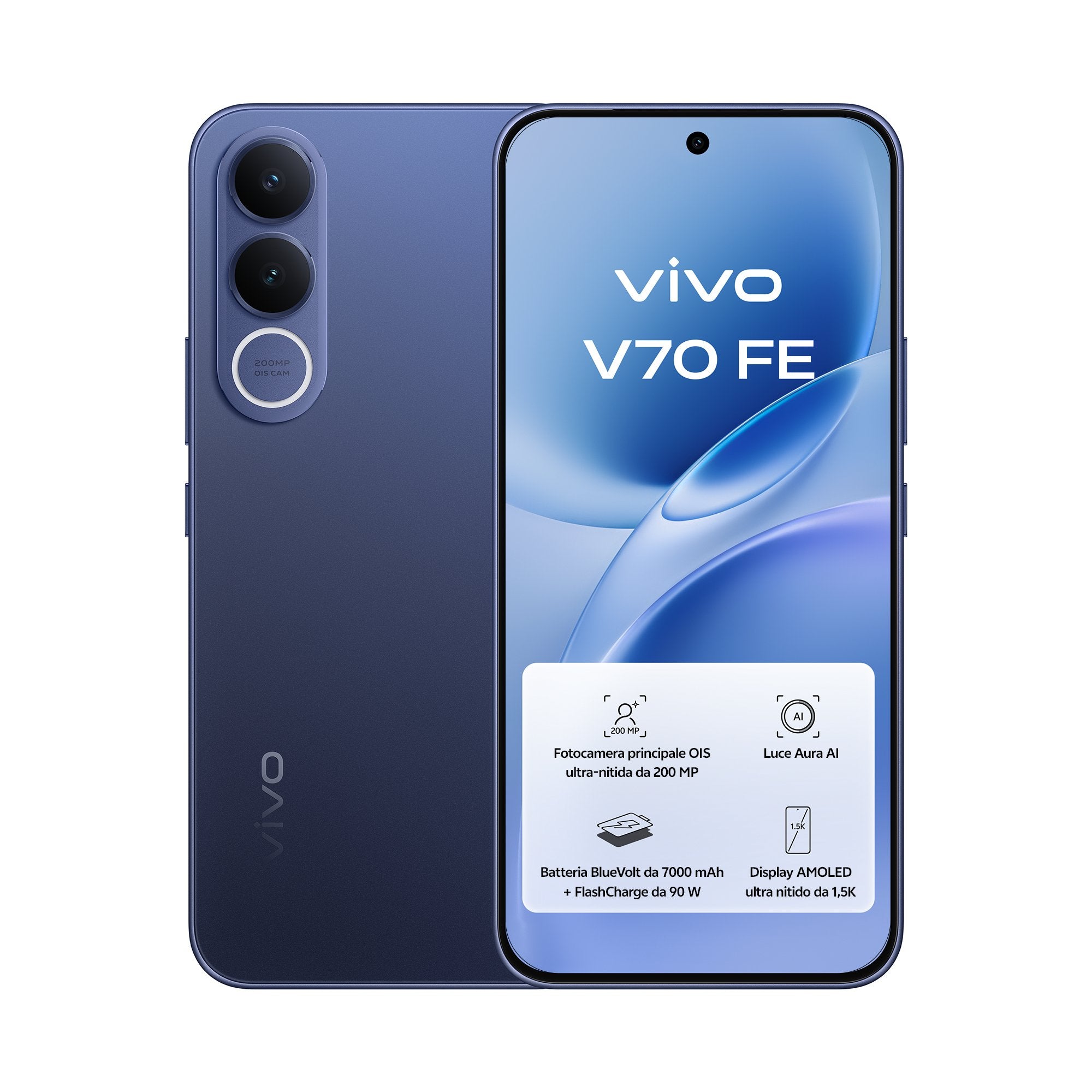 Smartphone Vivo V70 Fe 8gb 512gb 6.83' 5g Azul Incluye Cargador + Auriculares