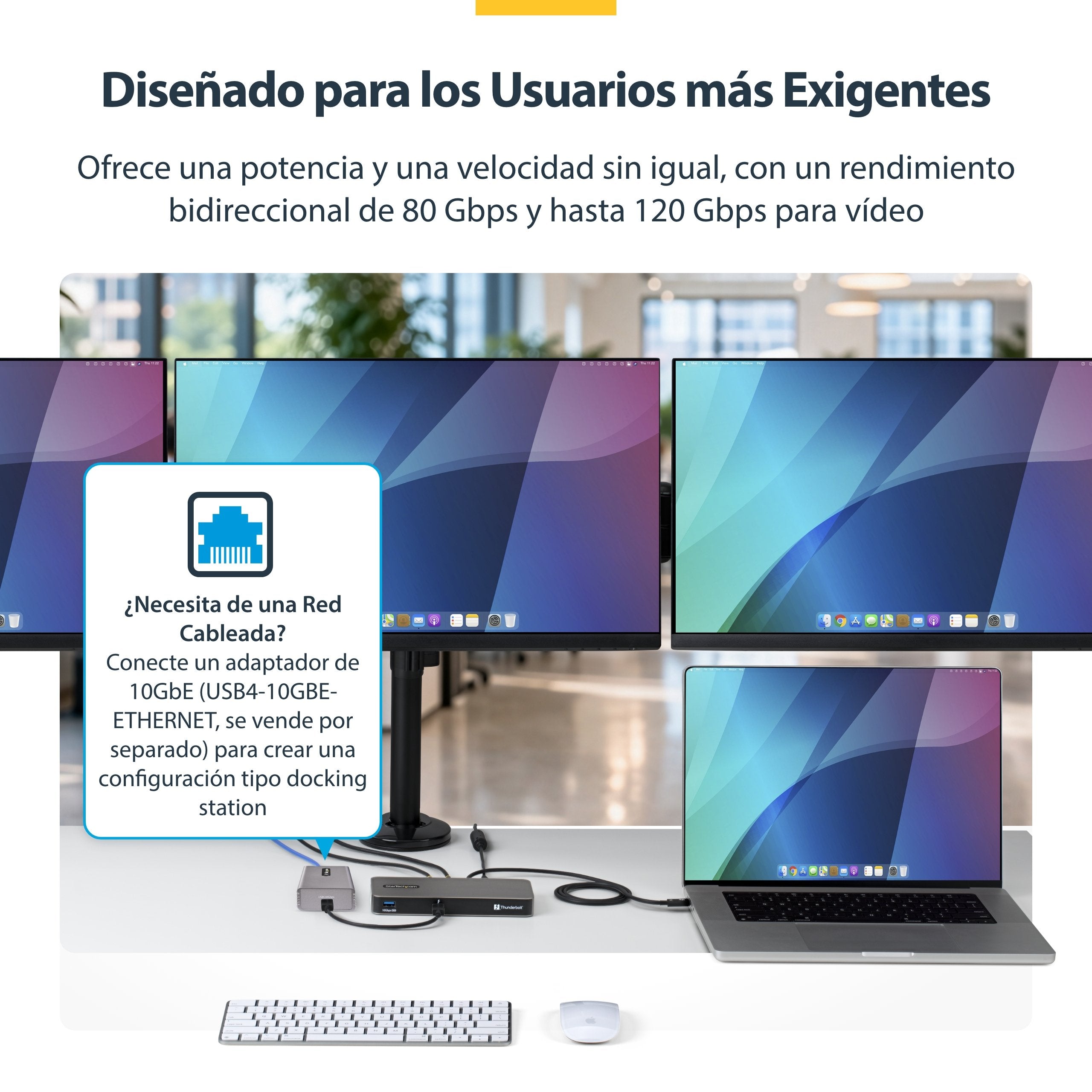EAN 0065030925709 - StarTech.com 303UE-TB5-HUB hub de interfaz Thunderbolt 5 80 Mbit/s Gris imagen 7