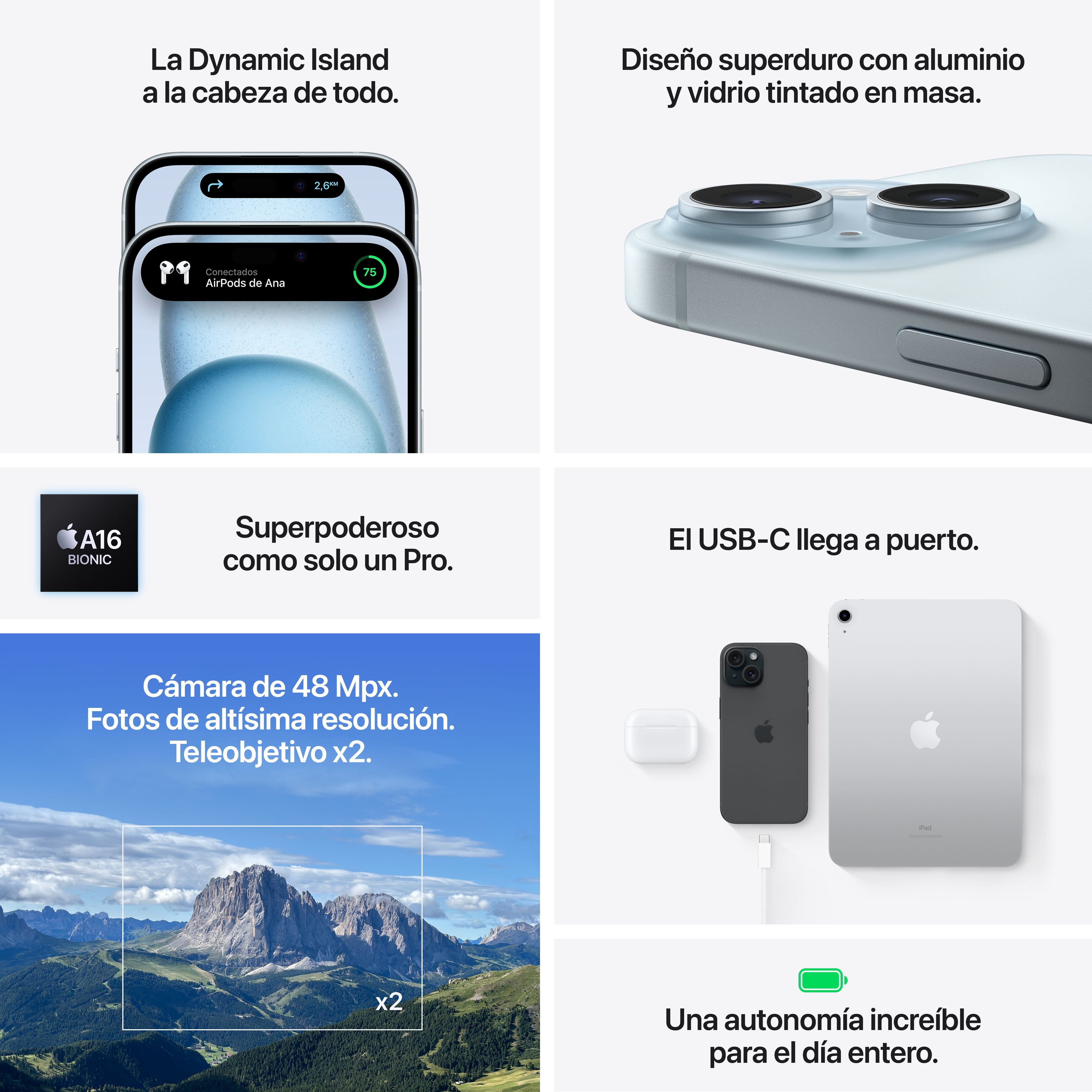 EAN 0195949037078 - Apple iPhone 15 15,5 cm (6.1") SIM doble iOS 17 5G USB Tipo C 256 GB Rosa imagen 7