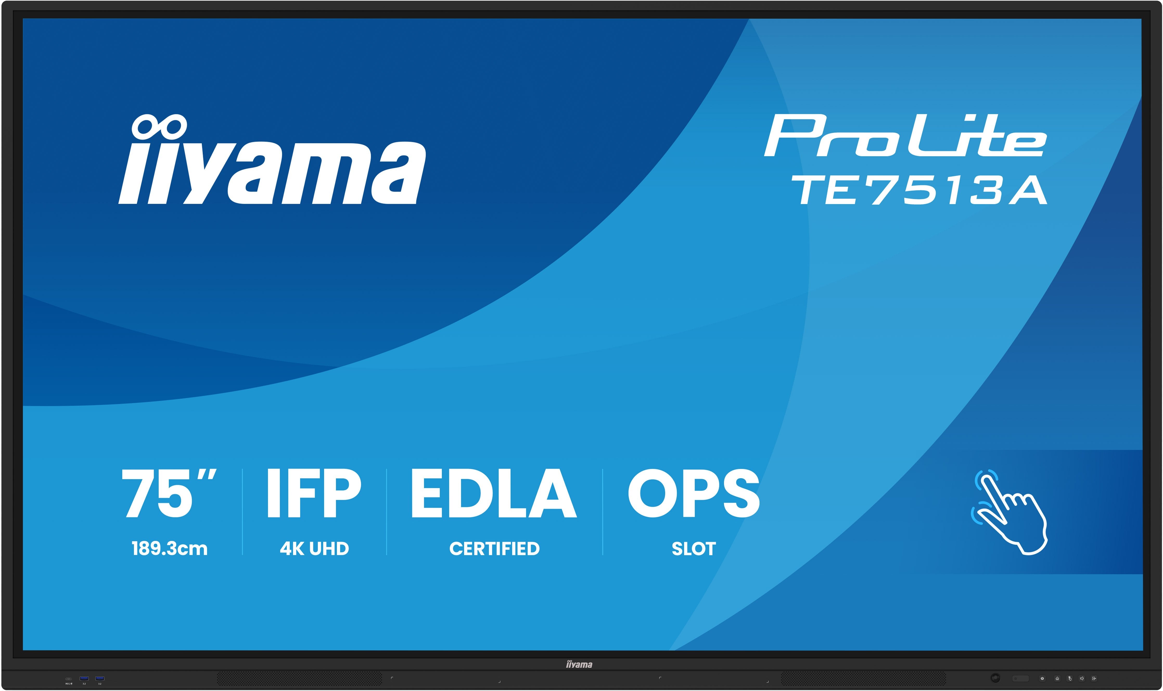 EAN 4948570128129 - iiyama TE7513A-B3AG pantalla de señalización Panel plano interactivo 190,5 cm (75") LCD Wifi 500 cd / m²  imagen 1