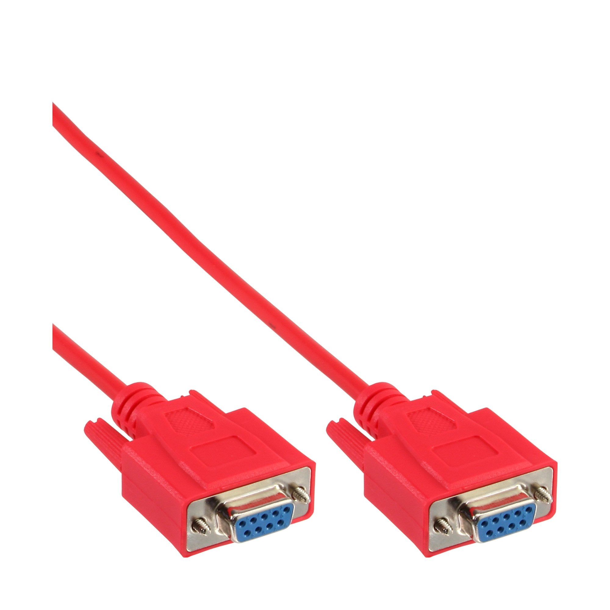 Cable De Módem Nulo Inline Dp9 Pin Hembra A Hembra Moldeado Rojo 2m