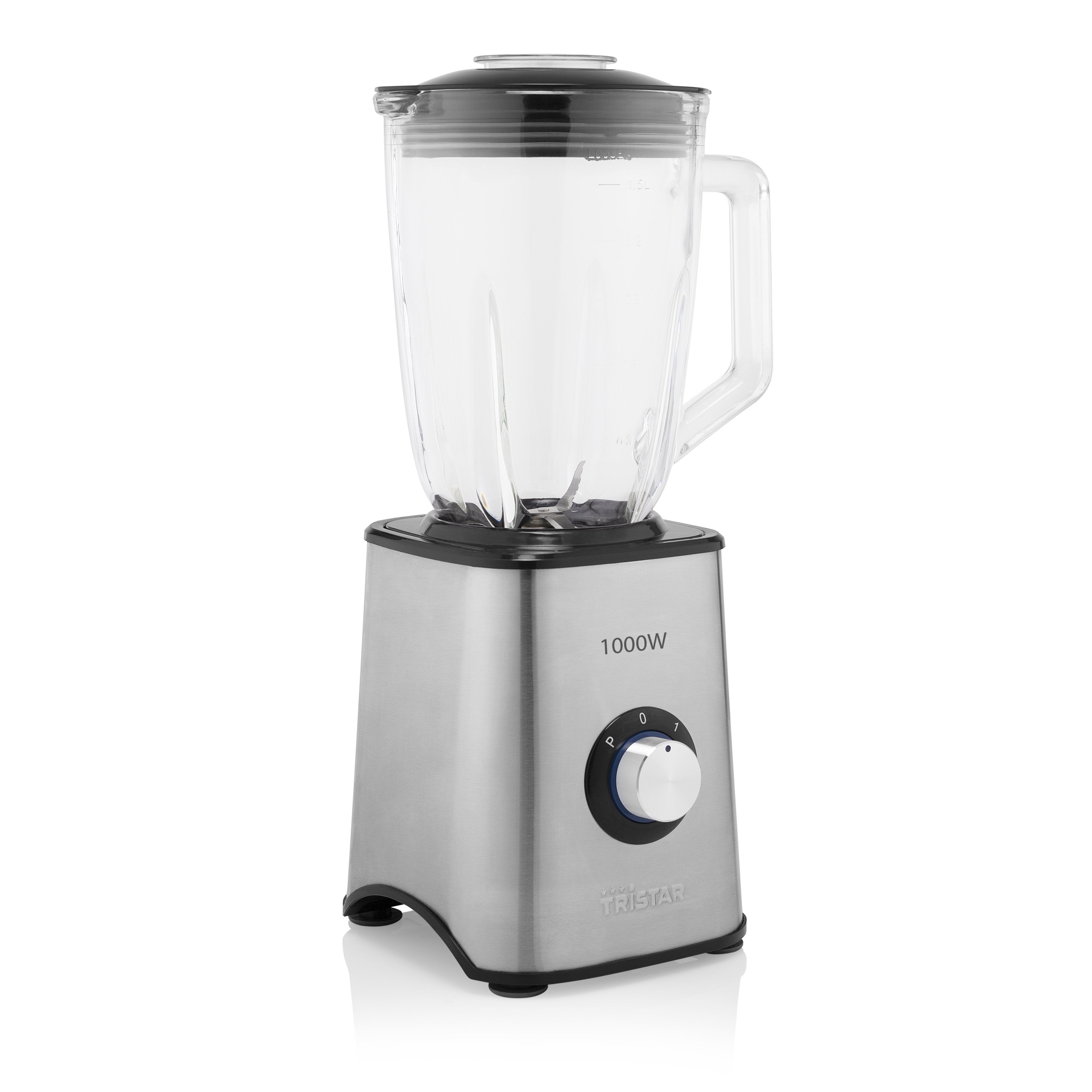 EAN 8713016095046 - Tristar BL-4471 licuadora 1,5 L Batidora de vaso 1000 W Negro, Acero inoxidable, Transparente imagen 1