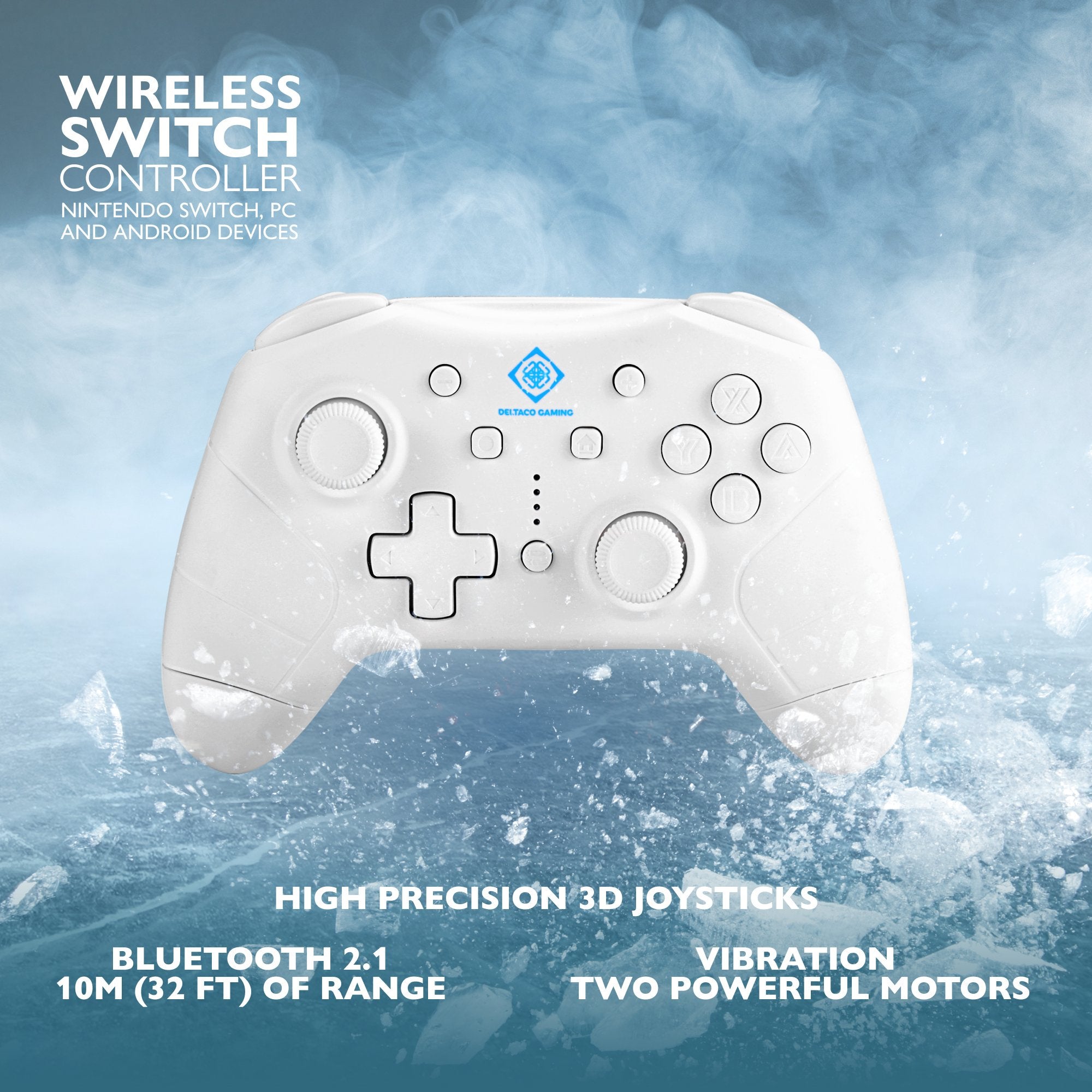 EAN 7333048057167 - Deltaco Gaming GAM-103-W mando y volante Blanco Bluetooth/USB Gamepad Digital Android, Nintendo Switch, N imagen 2