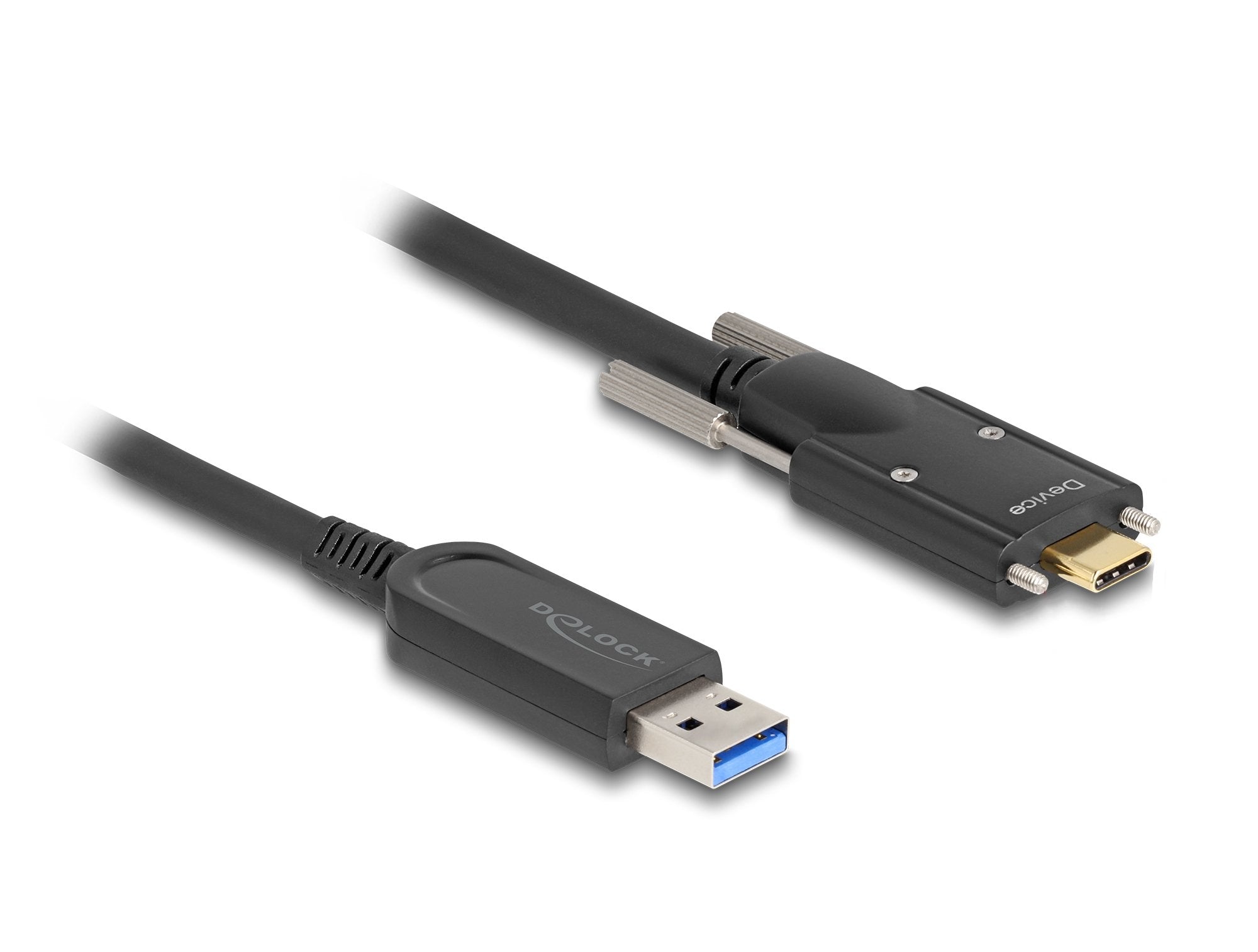 Delock 83200 Cable Óptico Activo Usb 10 Gbps-A Macho Usb Type-C Macho Con Tornillos En Los Laterales 5 M