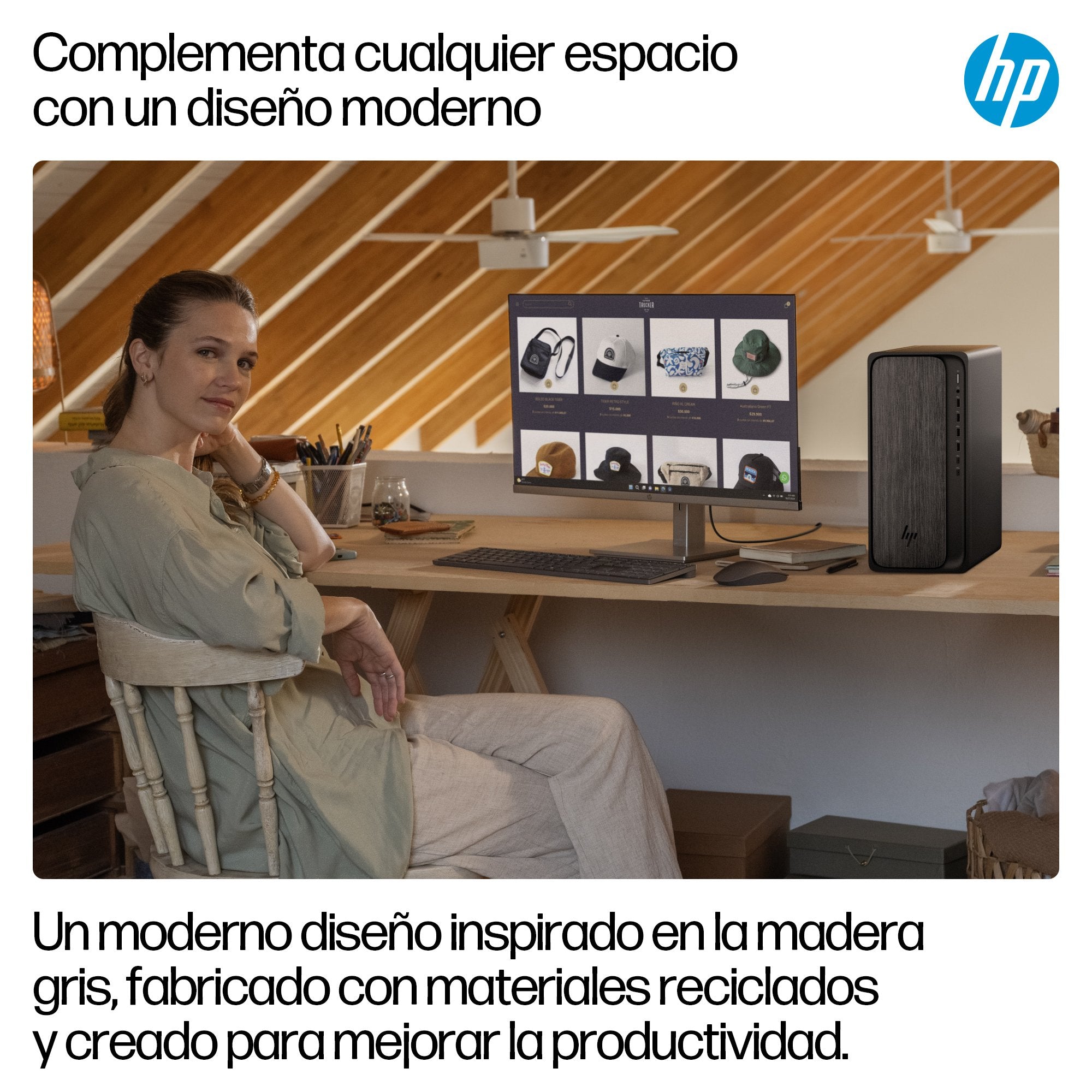 EAN 0199764264343 - HP OmniDesk M02-0013ns AMD Ryzen™ 5 8500G 16 GB DDR5-SDRAM 1 TB SSD Windows 11 Home Torre PC Negro, Gris imagen 9