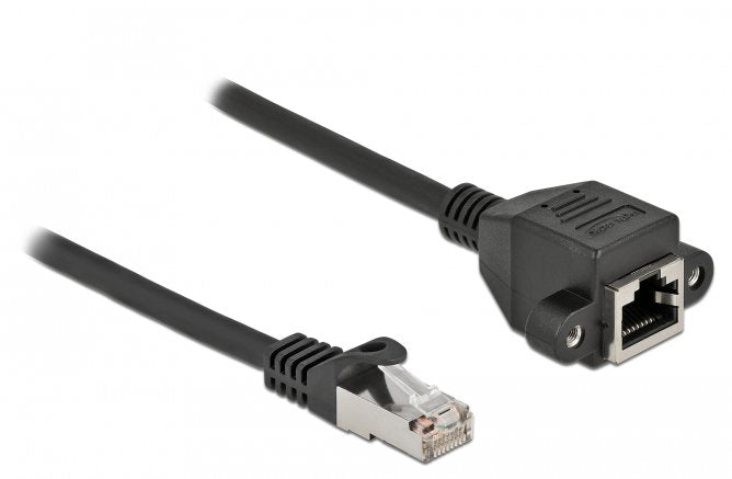 Delock Netzwerk Verlängerungscable S Ftp Rj45 Stecker Zu Rj45 Buchse Cat.6a 50 Cm Schwarz