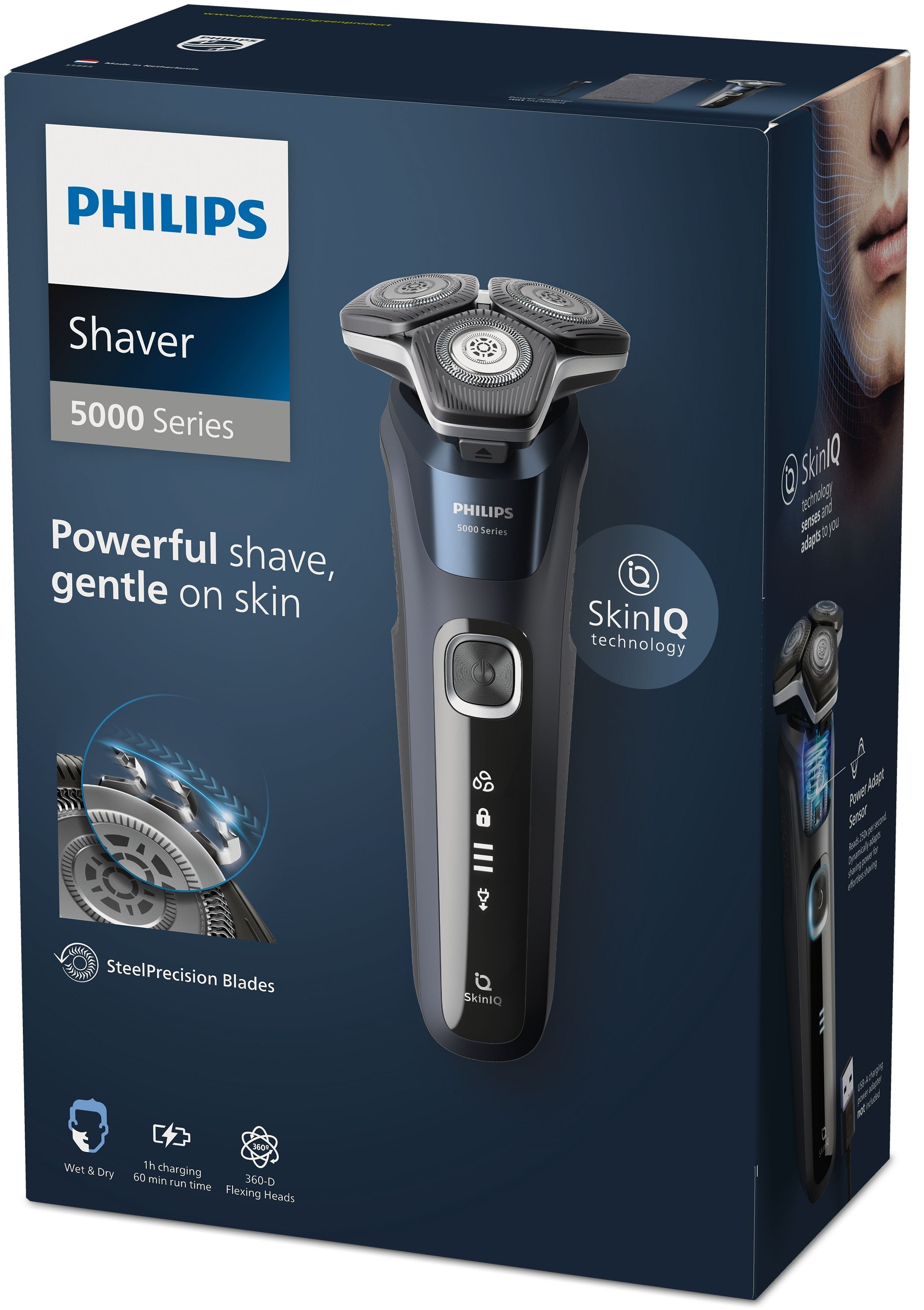 Afeitadora Philips Shaver Series 5000 S5885/10  Rotación Recortadora Negro, Azul