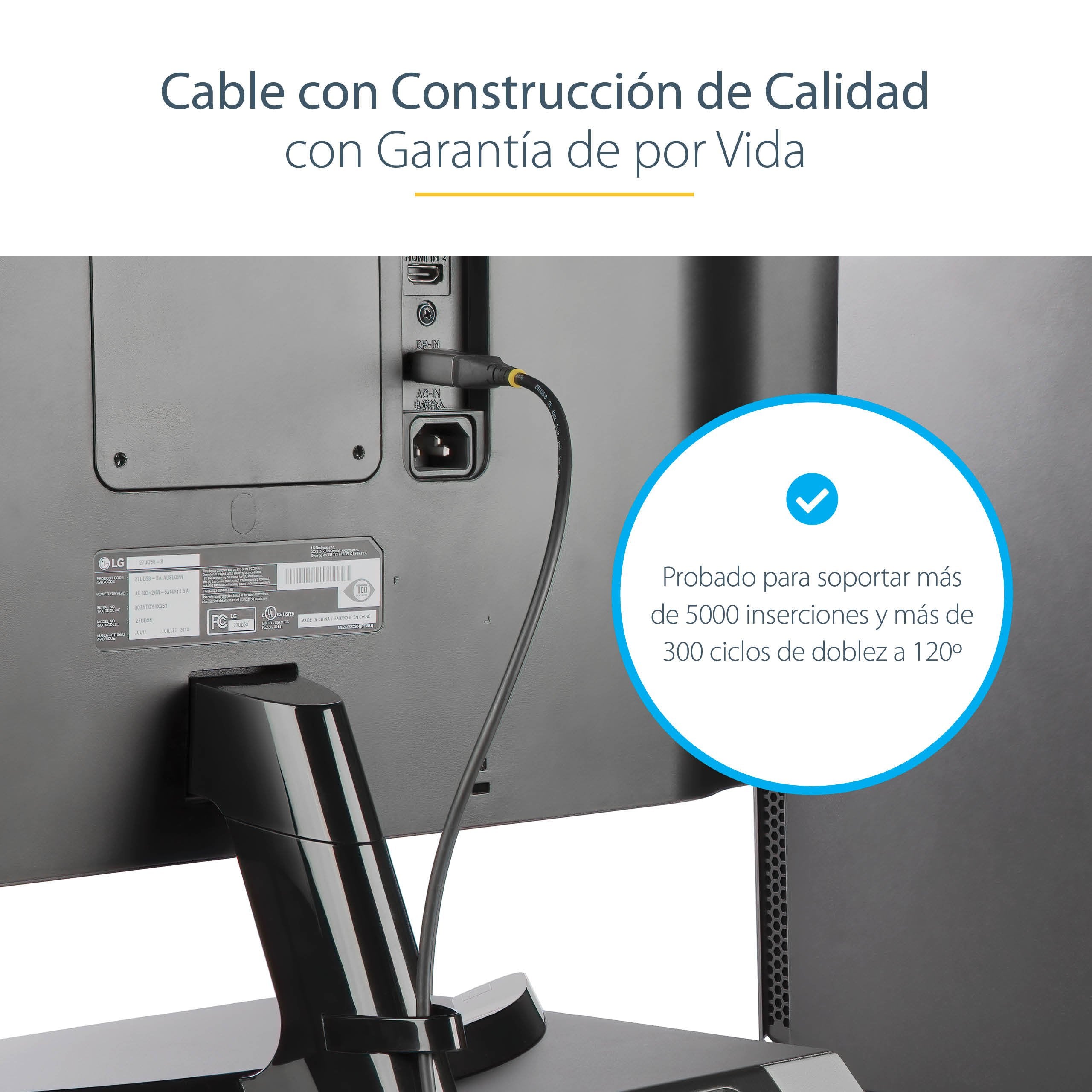 Startech Cable Displayport 1.4 Certificado 8k 60hz Hdr10 4k 120hz  5m