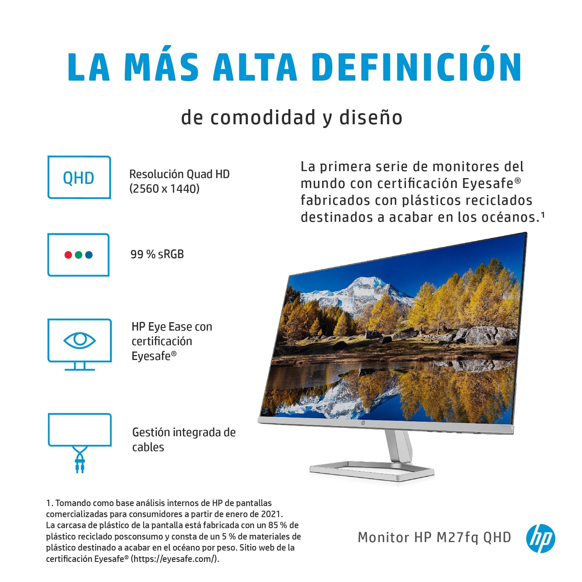 Monitor Hp M27fq 27" Ips Qhd 75hz 300cd/M2 5ms 2xhdmi Dp 2h4b5e9 # Abb