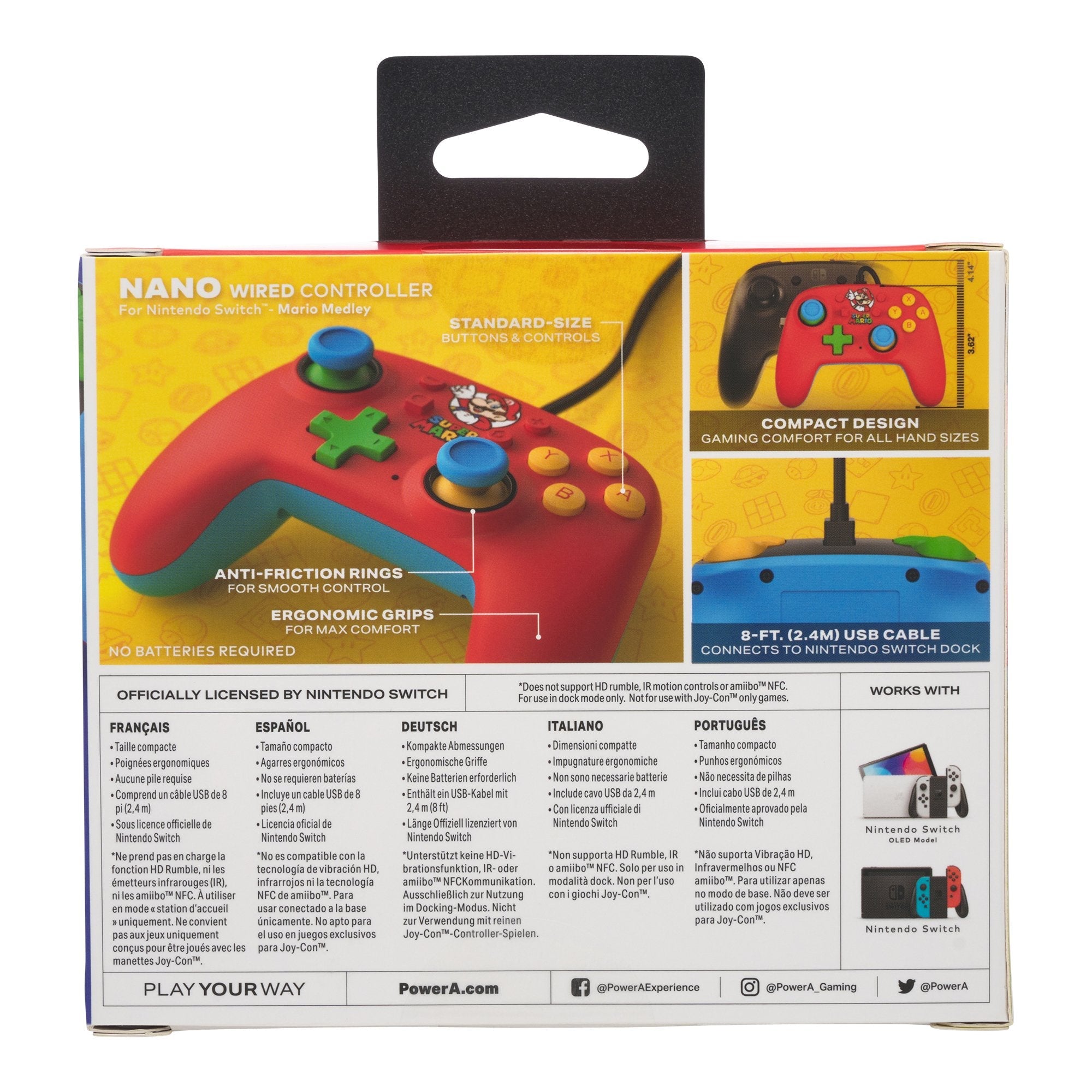 Gamepad Mando Nano Switch Wrls Mario Medley