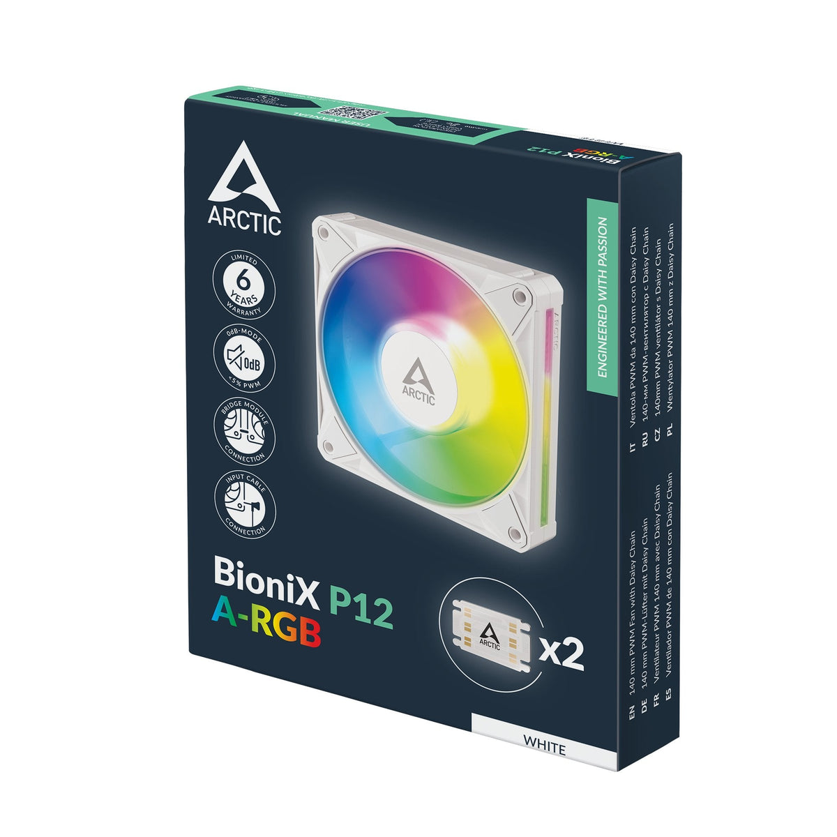 Arctic Bionix P14 A-Rgb (Blanco Blanco, 140 Mm) Acfan00340a