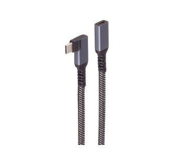 Shiverpeaks Usb-C Verlängerungscable 3.2 90° Pd Textil 0,5m