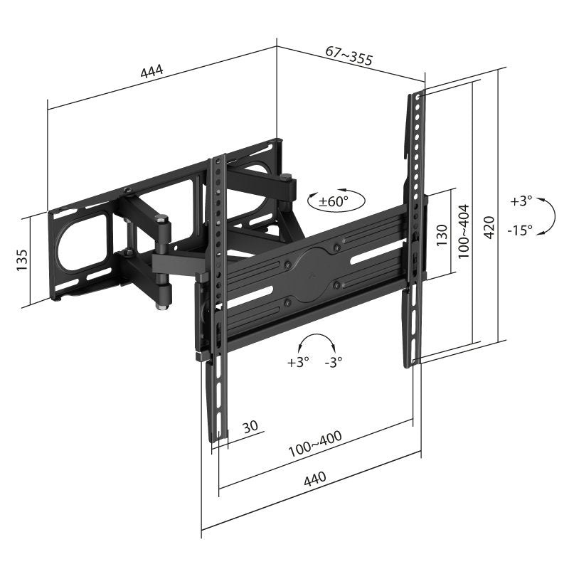 Iggual Sptv03-L Soporte Tv Pared Full 32"-75" 40kg