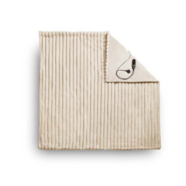 Duux Yentl Wrmedecke Striped Rabbit Faux Fur Beige (200x200)