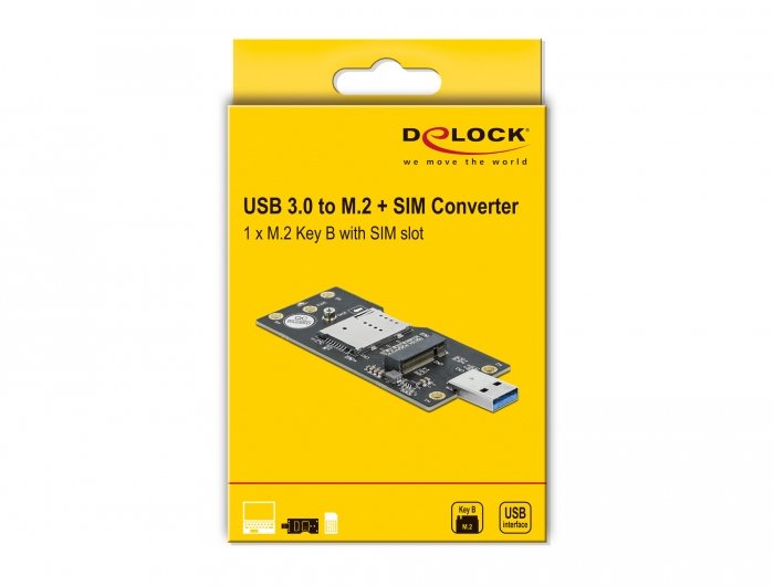 Delock Usb 3.2 Gen 1 Convertidor Tipo A Enchufe A M.2 Clave B Con Ranura Sim 63166