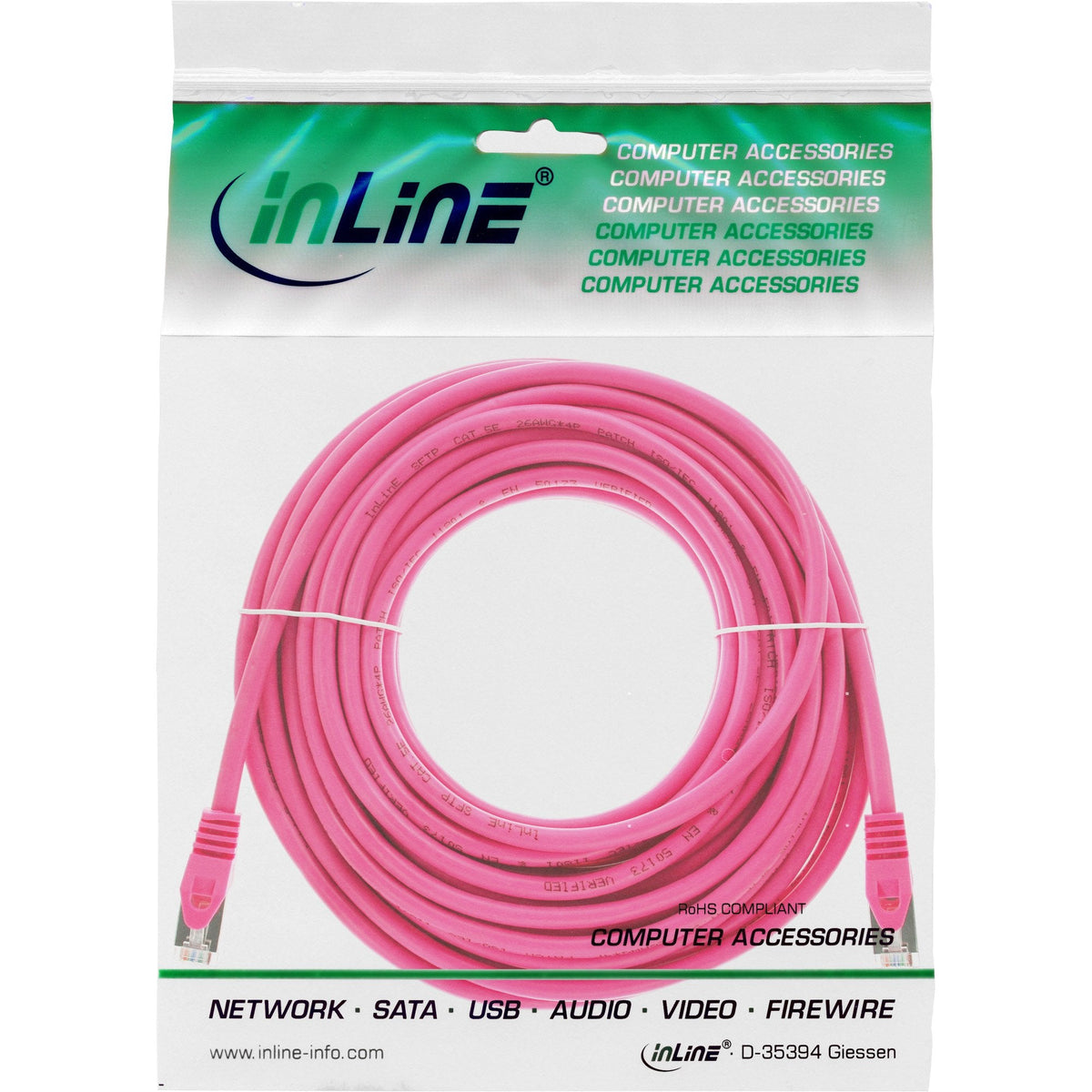 Cable De Red Inline Sf/Utp Cat.5e Rosa 20m