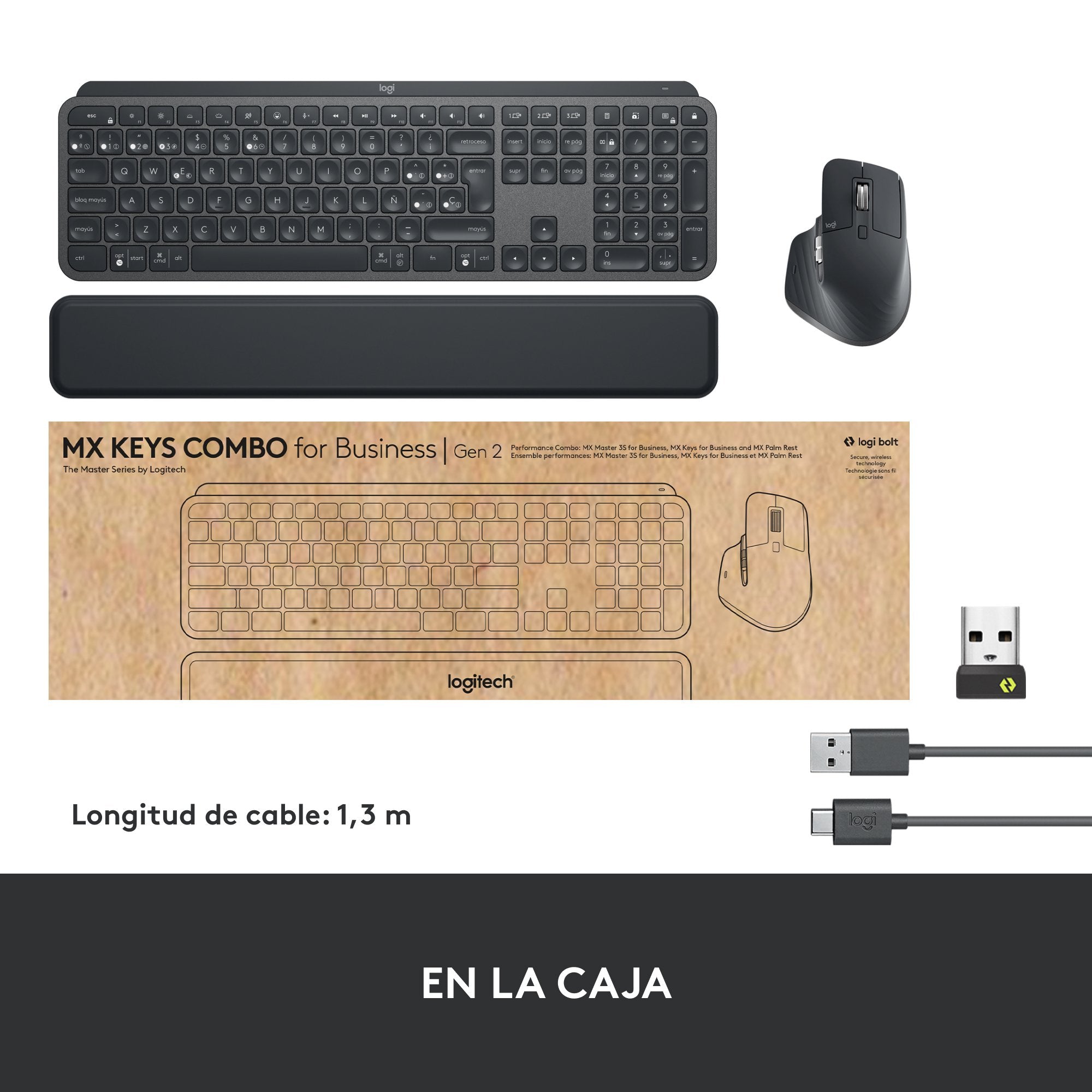EAN 5099206104440 - Logitech MX Keys Combo for Business Gen 2 teclado Ratón incluido Oficina RF Wireless + Bluetooth QWERTY I imagen 16