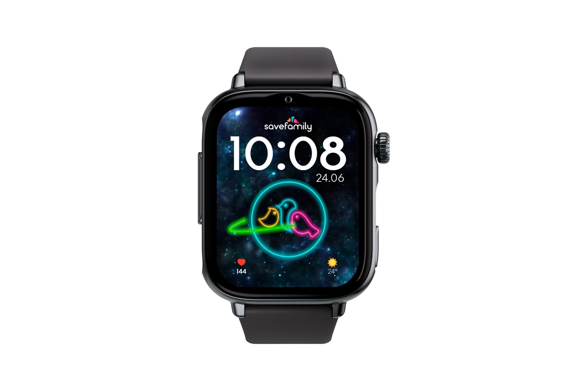 Savefamily Reloj Inteligente Infantil Savewatch Plus 2 - Pantalla Amoled - Carcasa Negra - Correa Silicona Negra