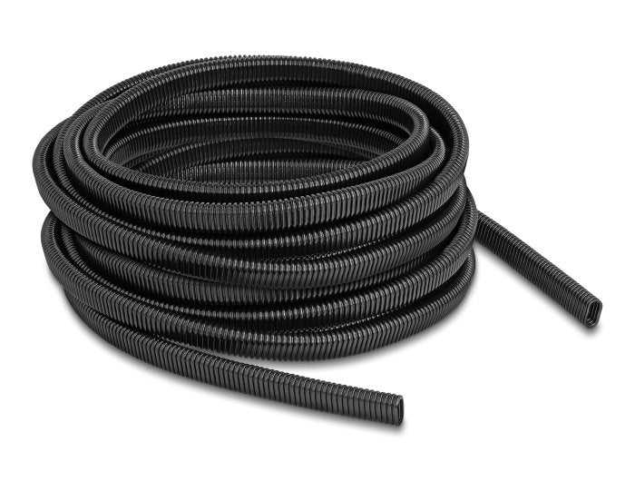 Delock 60620 Conducto De Protección De Cables De Plástico En Forma Ovalada Flexible 13,6 X 6,3 Mm - Longitud 10 M Negro