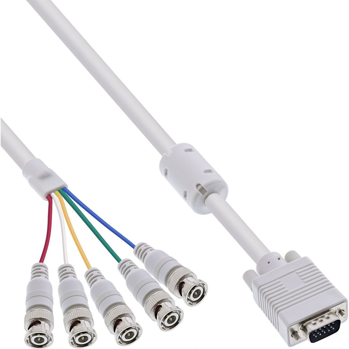 Cable Inline Vga Bnc 5x Bnc A Hd 15 Macho 5m