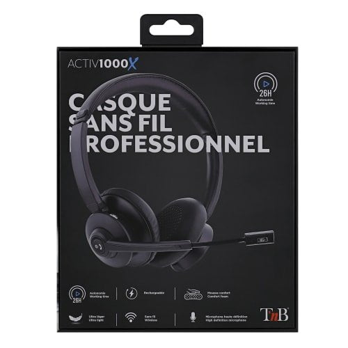 EAN 3303170111154 - T'nB ACTIV 1000X Auriculares Inalámbrico Diadema Llamadas/Música Bluetooth Base de carga Negro imagen 5