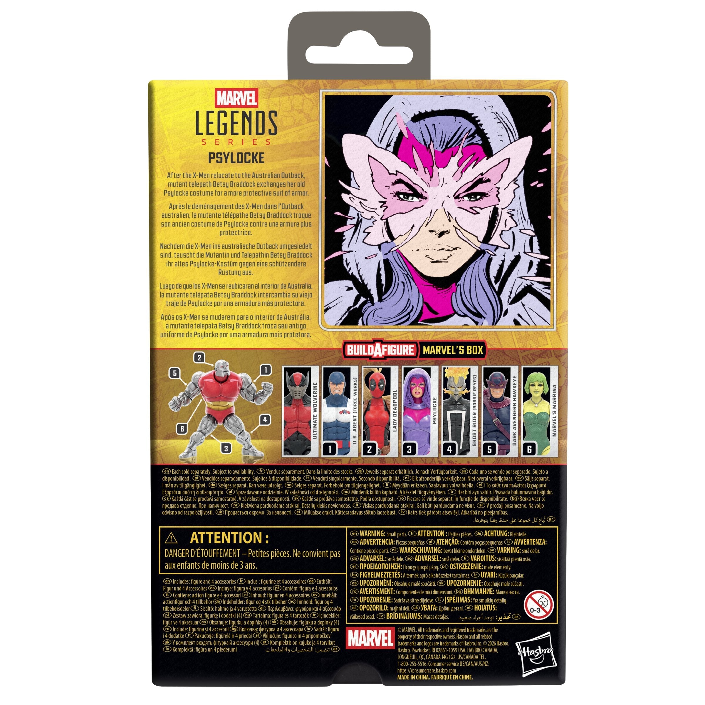 Figura Hasbro Marvel Legends Series Build A Figure Marvel'S Box Psylocke