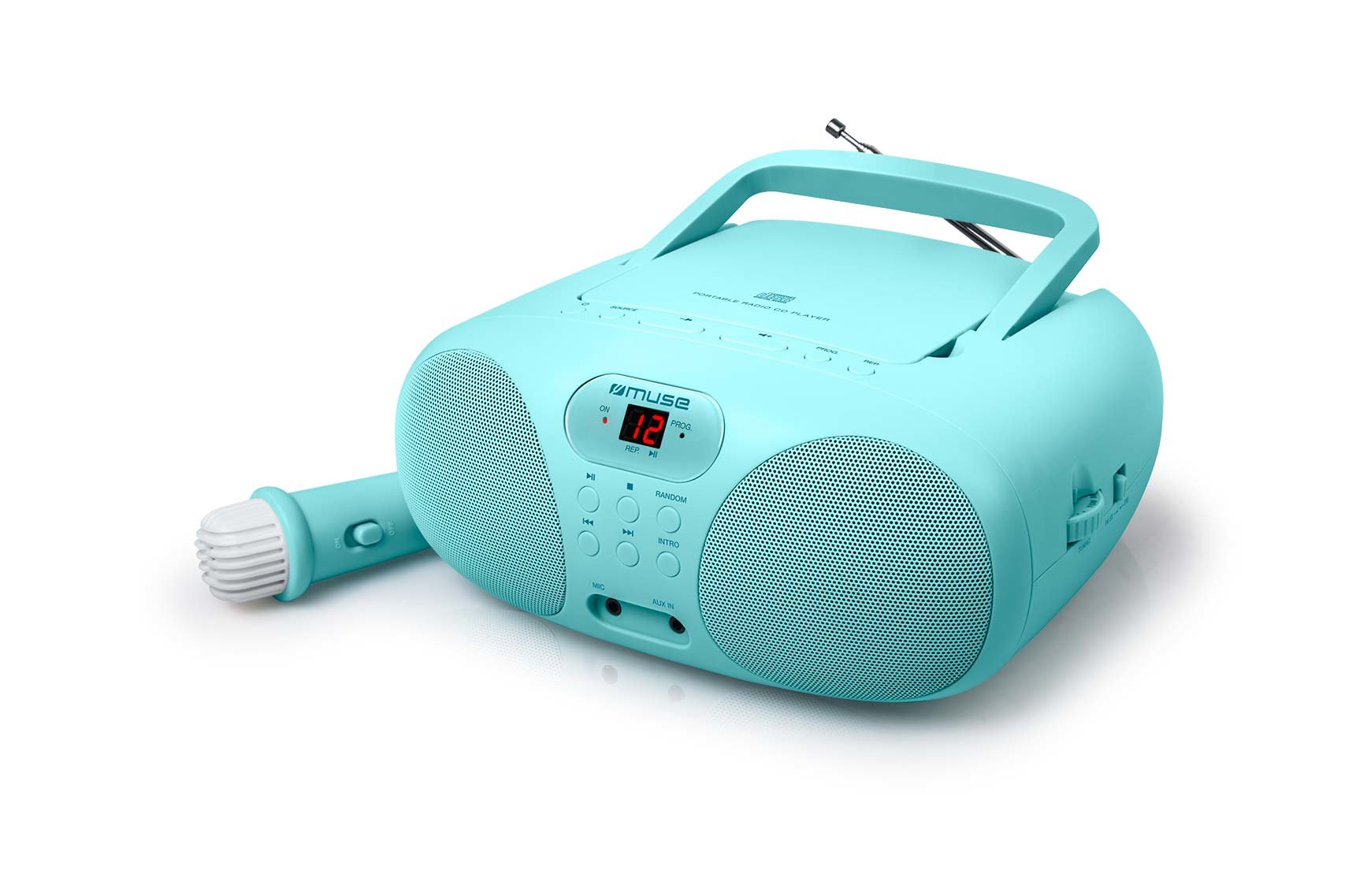 Radio Cd Muse Md-203 Kb  Portátil Para Cantar, Azul