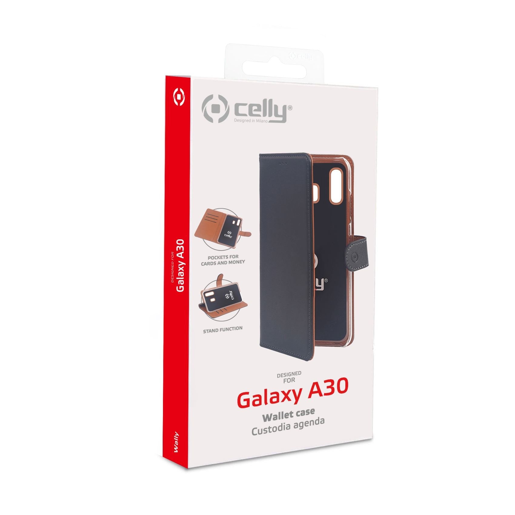 Funda Wally Cell Con Funcion Soporte Para Samsung Galaxy A30, Negra