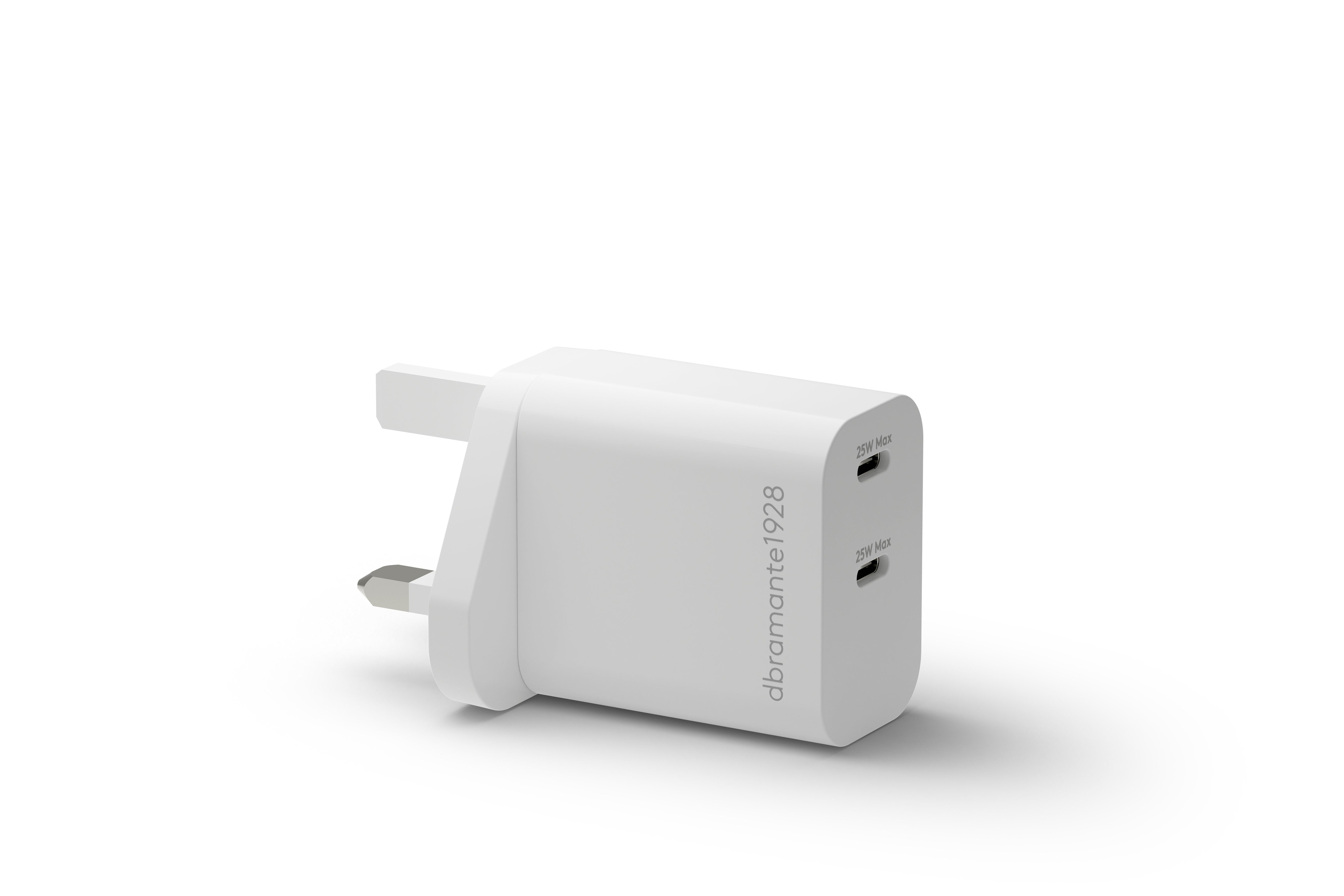 Dbramante1928 Re-Charge Adaptador De Corriente 25 Vatios 3 A 2 Conectores De Salida (Usb-C) Blanco Reino Unido