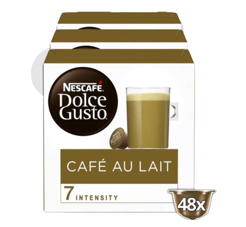 CãPsulas Dolce Gusto Au Lait Tripack Nescafe Cafe Con Leche 48 Unidades (16x3)