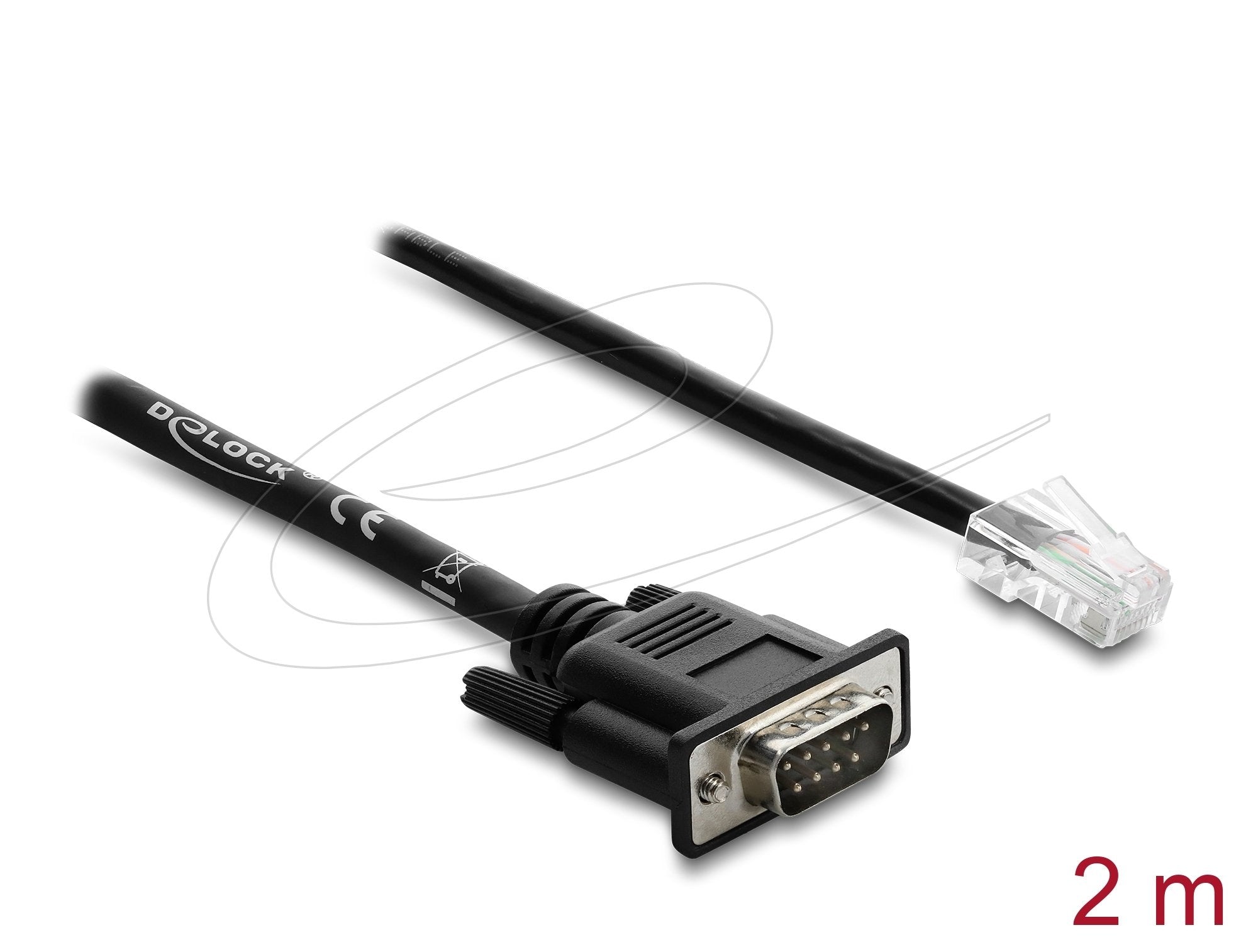 Delock Seriell Rs-232 422 485 Adaptercable Sub-D 9 Stecker Zu Rj45 Stecker 2 M