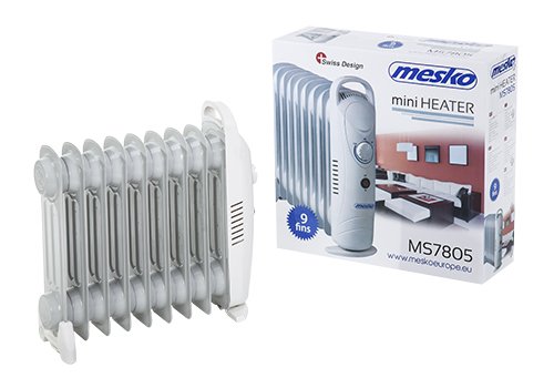 Radiador De Aceite, 8 Elementos, Regulador Temperatura, Termostato, Bajo Consumo, Portátil Blanco 1000w Mesko Ms 7805