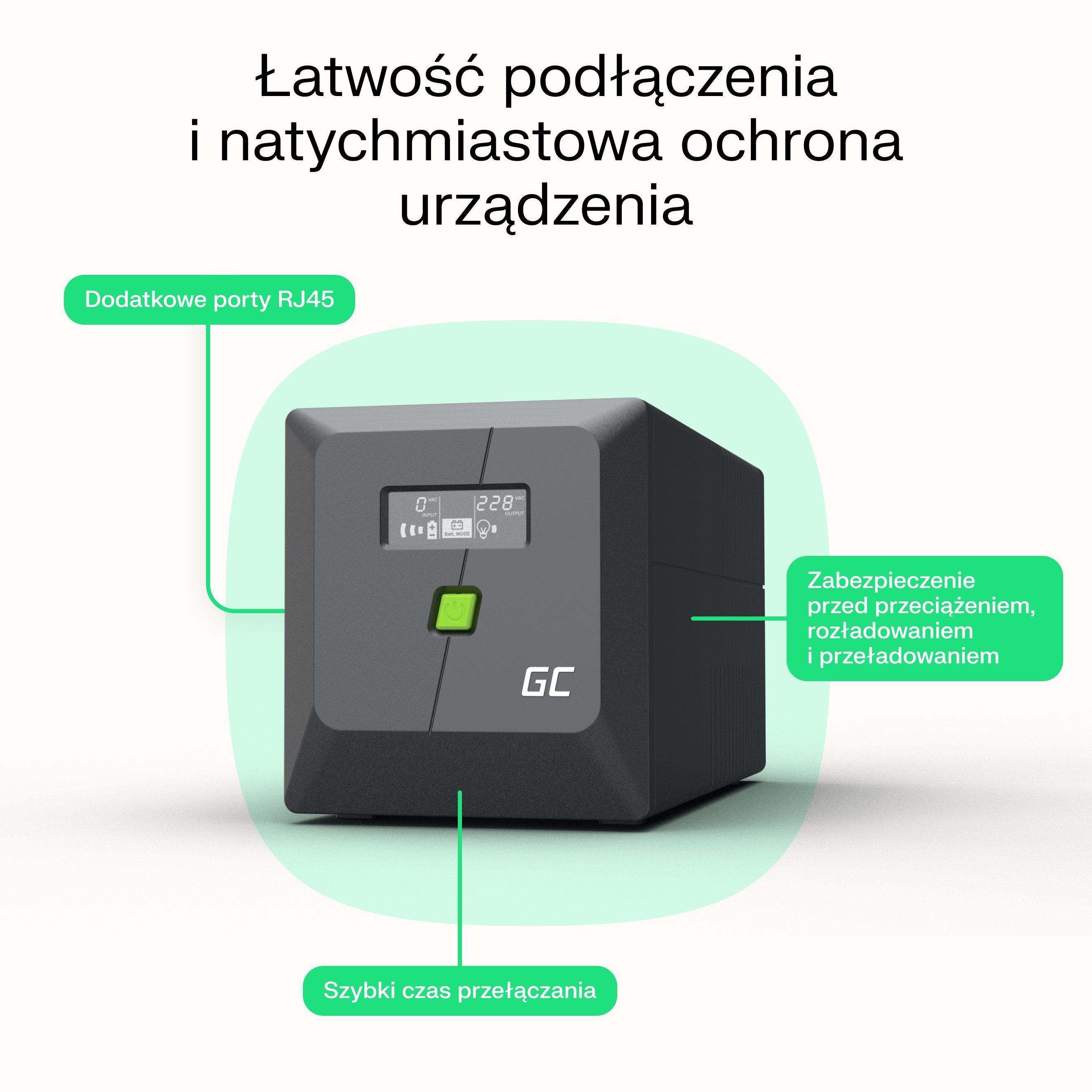 EAN 5904326375581 - Green Cell sistema de alimentación ininterrumpida (UPS) Línea interactiva 6,5 kVA 360 W 2 salidas AC imagen 7