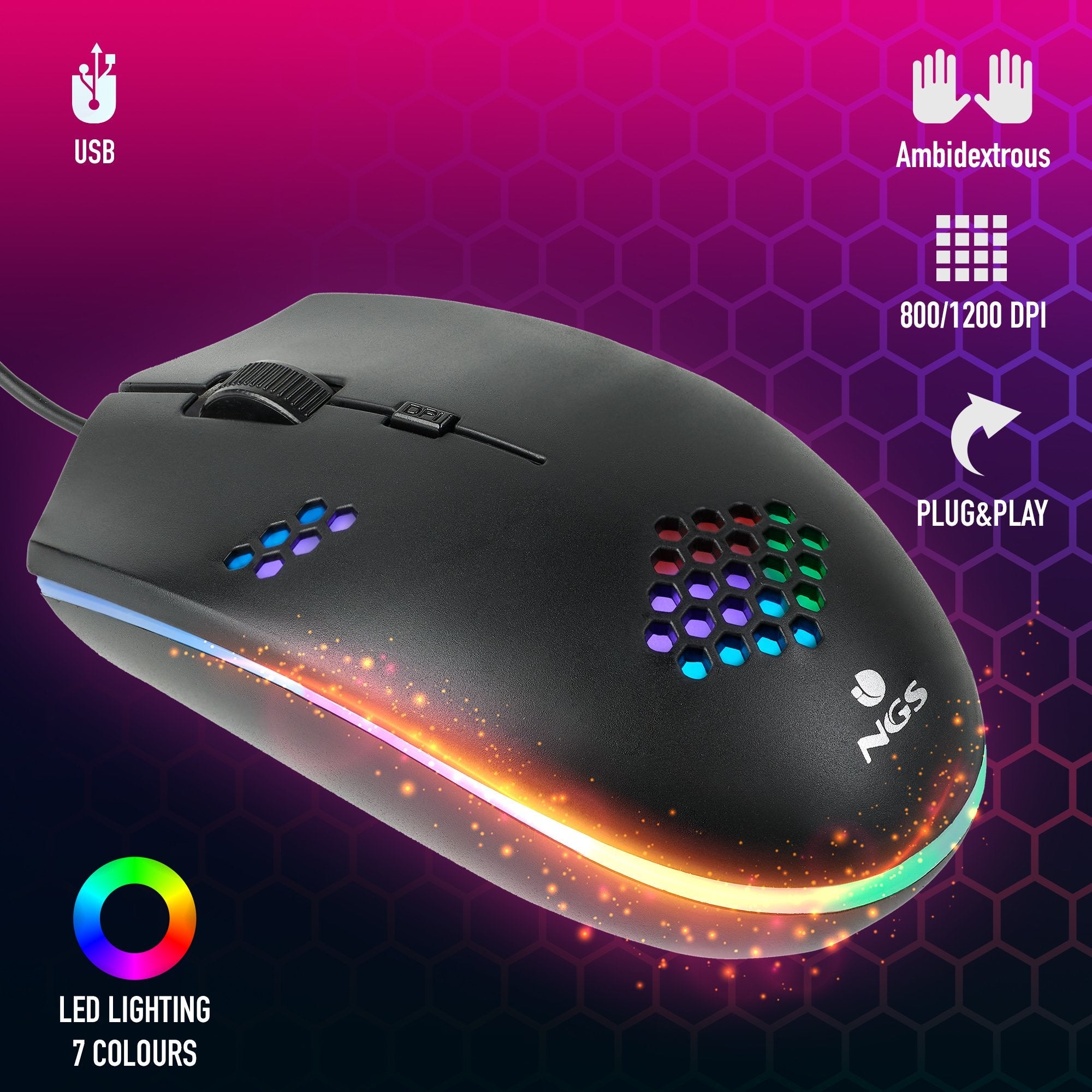 Ratón Gaming Ngs Gmx-120 Hasta 1200 Dpi