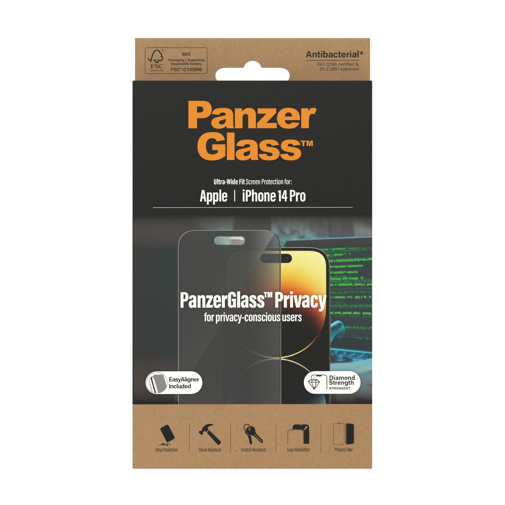 EAN 5711724127847 - PanzerGlass ® Privacy Screen Protector iPhone 14 Pro | Ultra-Wide Fit w. EasyAligner Protector de pantall imagen 3