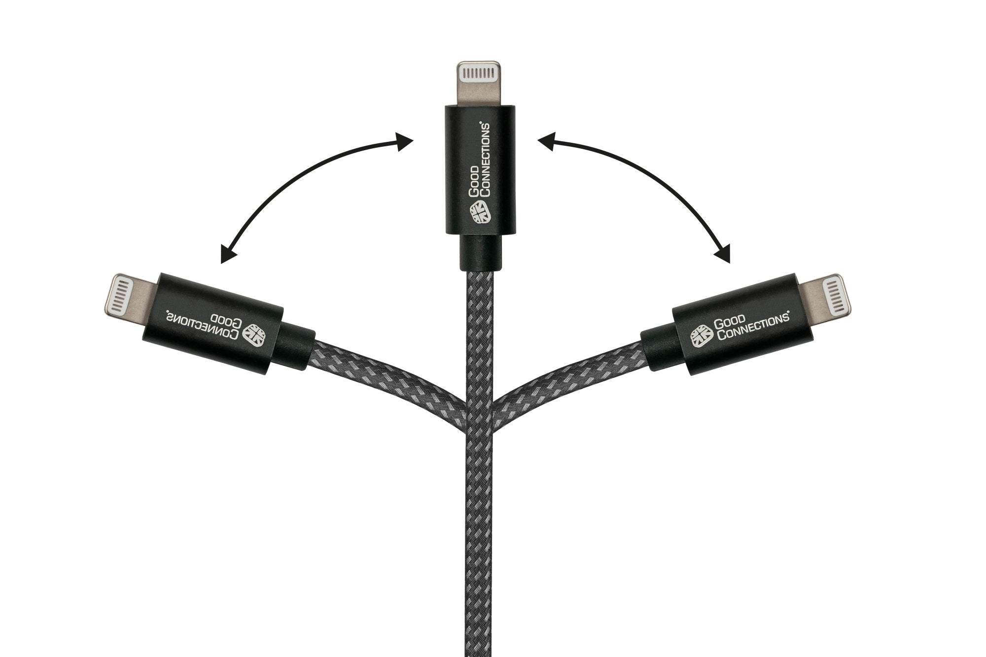 Goodconnections Usb-C 2.0 > Lightning (St-St) 0,5m Ladecable Textilmantel 18w Schwarz