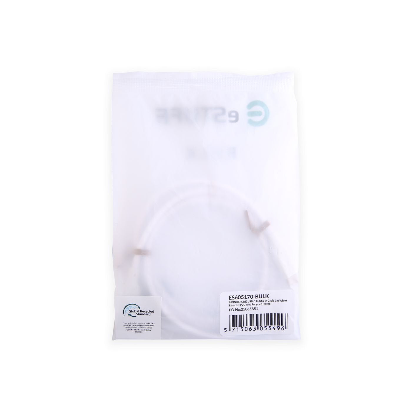 EAN 5715063055496 - eSTUFF ES605170-BULK cable USB USB 2.0 1 m USB C USB A 60 W Blanco imagen 3